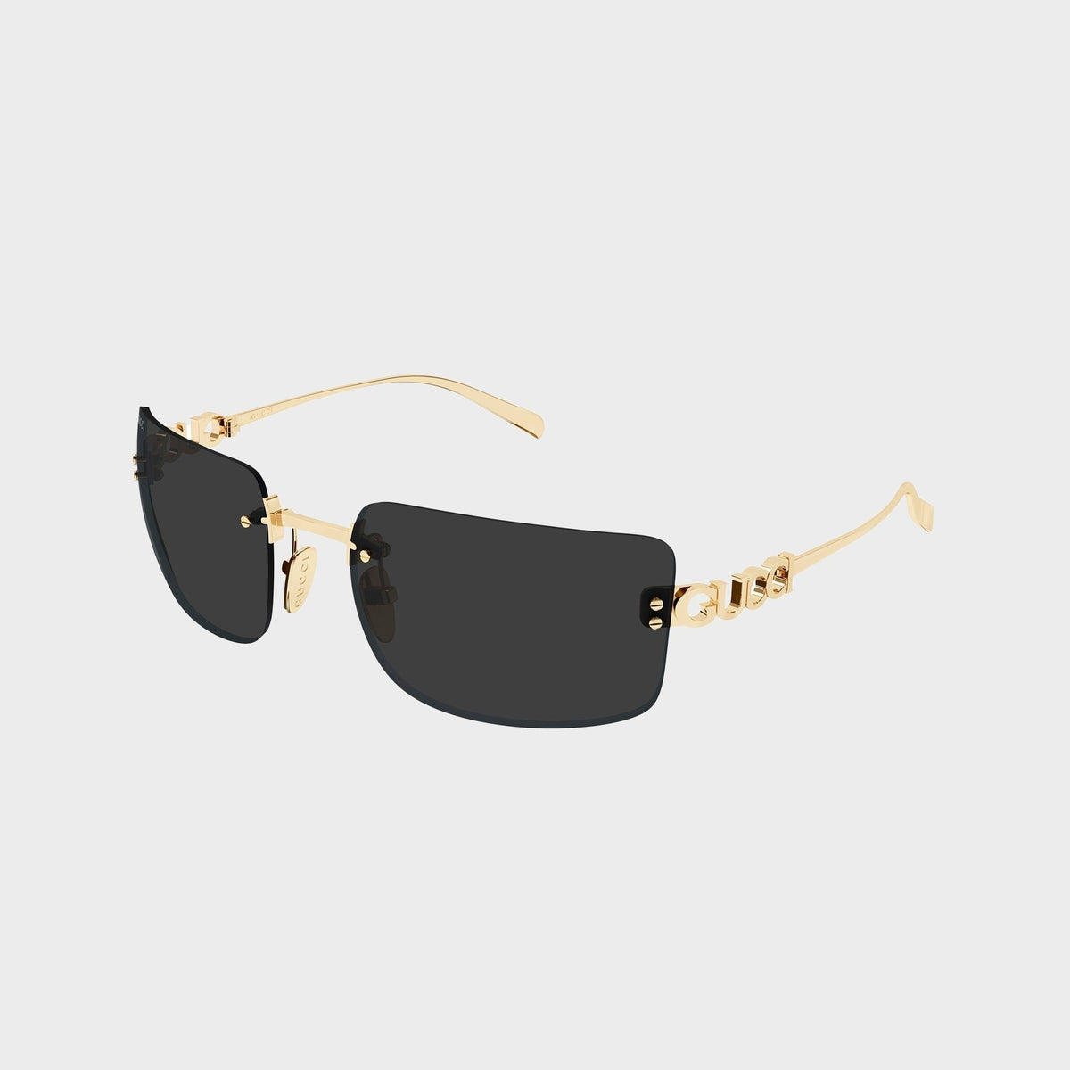 Gucci GG2038S Woman Rectangle Sunglasses - Gold / Grey