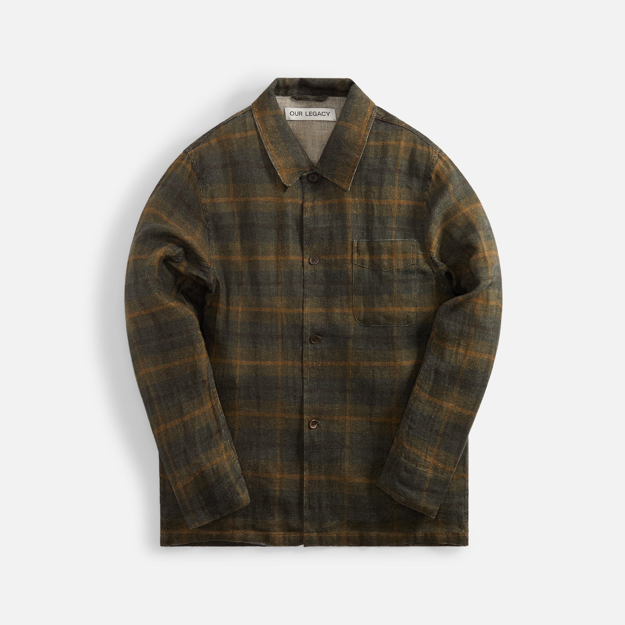 Our Legacy Mirage Wax Check Box Shirt - Green