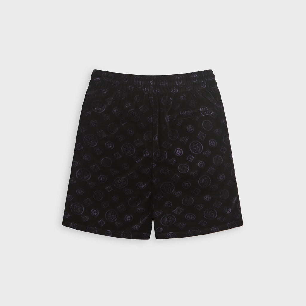 Casablanca Monogram Velour Short - Black / Purple