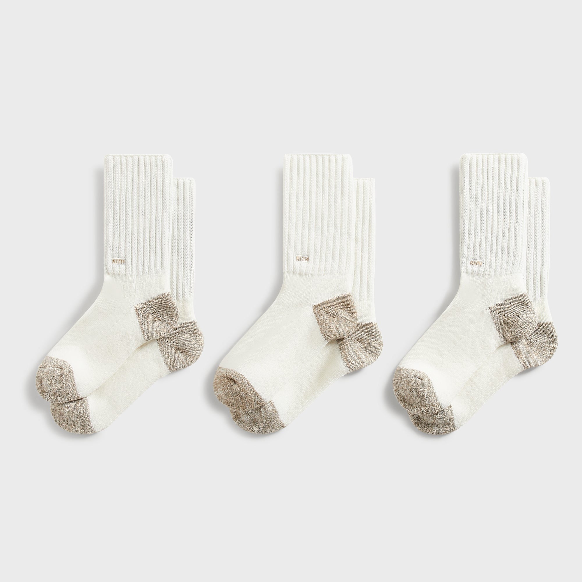 Kith Chunky Cotton 3-Pack Crew Socks - Silk