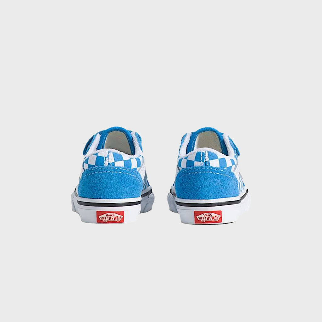 VANS TD Old Skool V Checkerboard Shoe - Bright Azure Blue