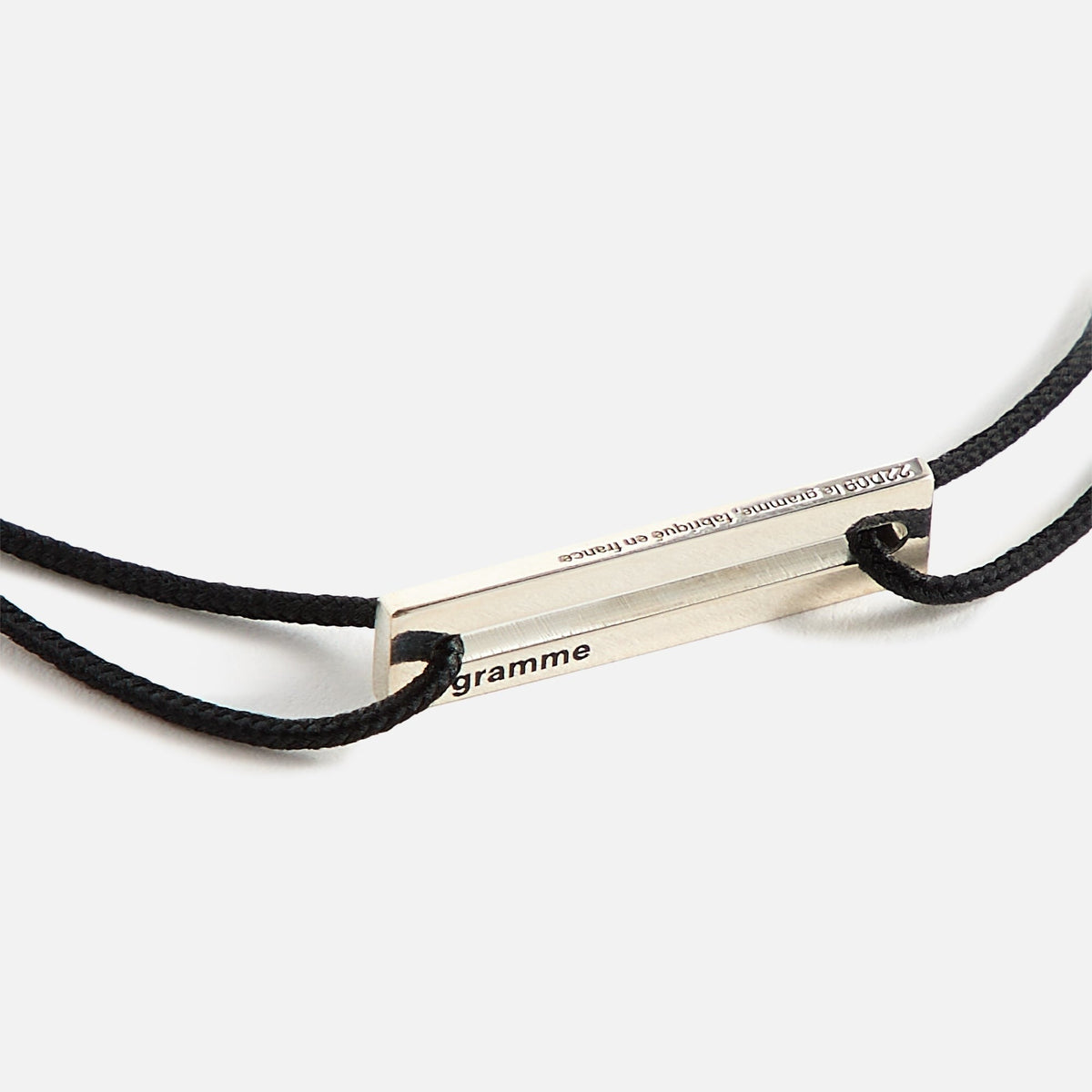 Le Gramme 1.7g Cord Bracelet - Black / Silver