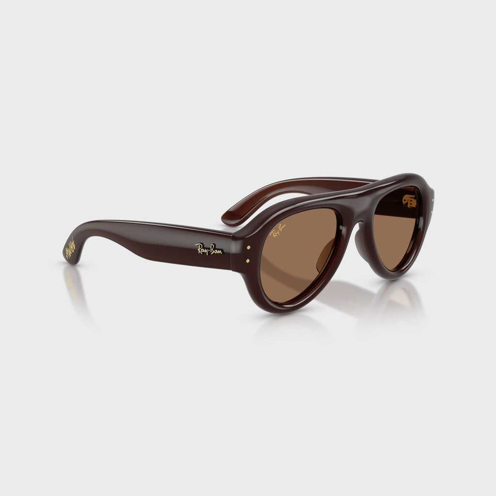 Ray-Ban x A$AP Rocky Aviator Puffer Sunglasses - Transparent Brown Frame / Brown Lens