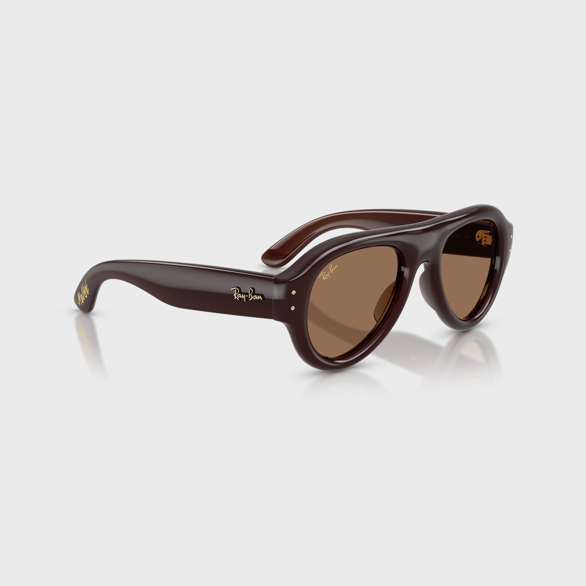 Ray-Ban x A$AP Rocky Aviator Puffer Sunglasses - Transparent Brown Frame / Brown Lens