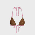 Frankies Bikinis Ari Reversible Satin Bikini Top - Vintage Cheetah