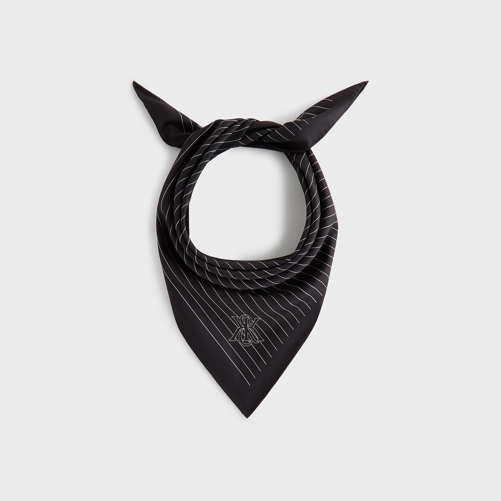 Kith Printed Silk Scarf - Black