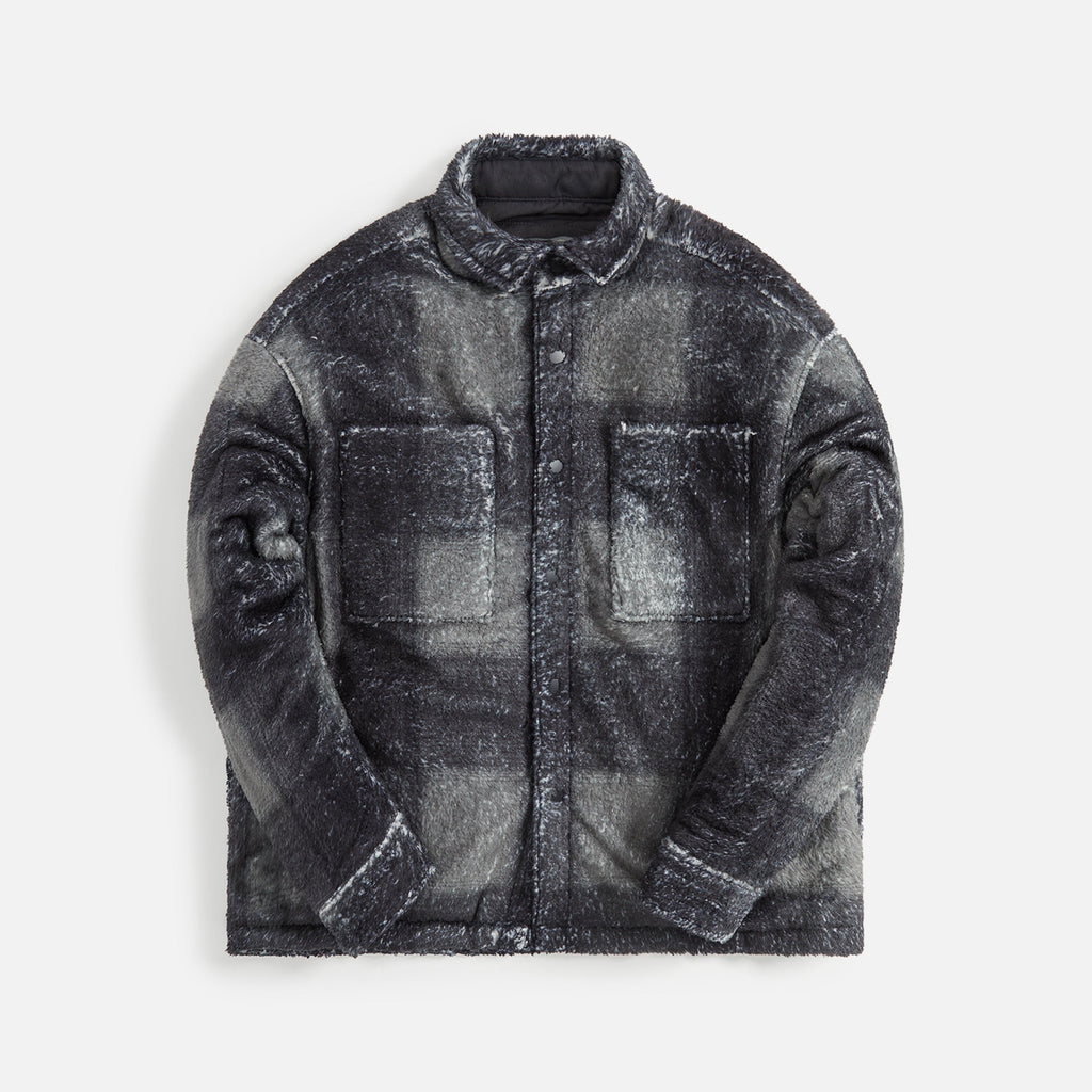 Stampd Plaid Cropped Sherpa Buttondown - Black Plaid