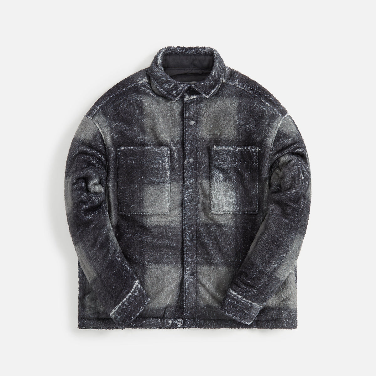 Stampd Plaid Cropped Sherpa Buttondown - Black Plaid
