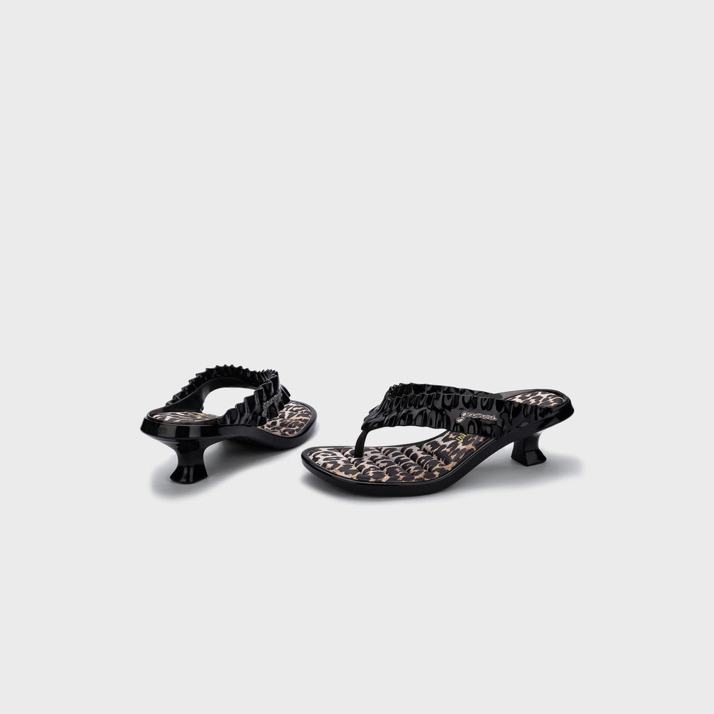 Melissa x Ganni Kitten Heel Thong - Black