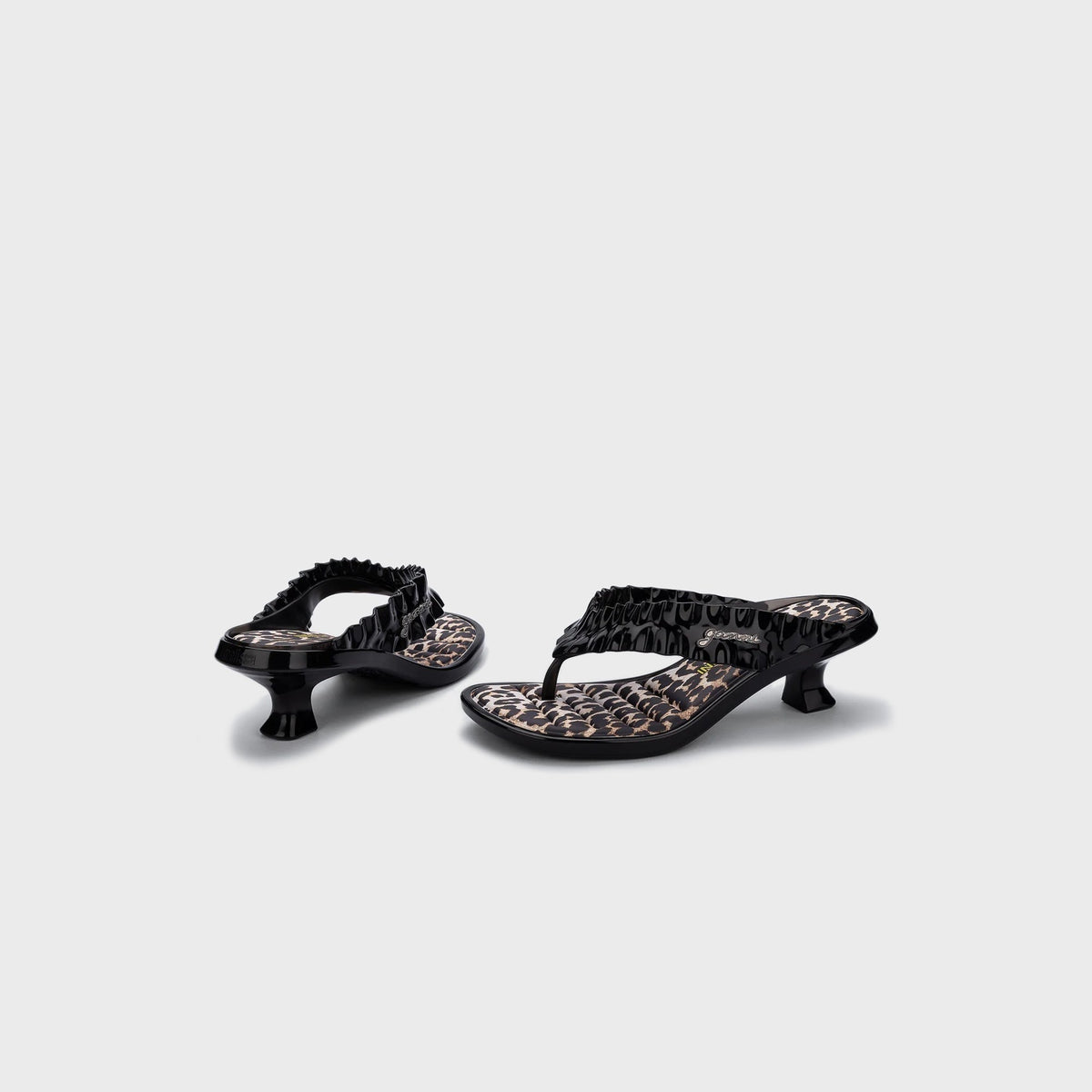 Melissa x Ganni Kitten Heel Thong - Black