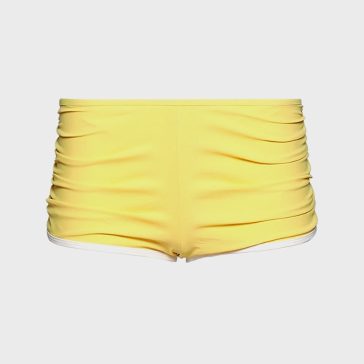 Christopher Esber Oasis Ruched Swim Boyshort - Zest White