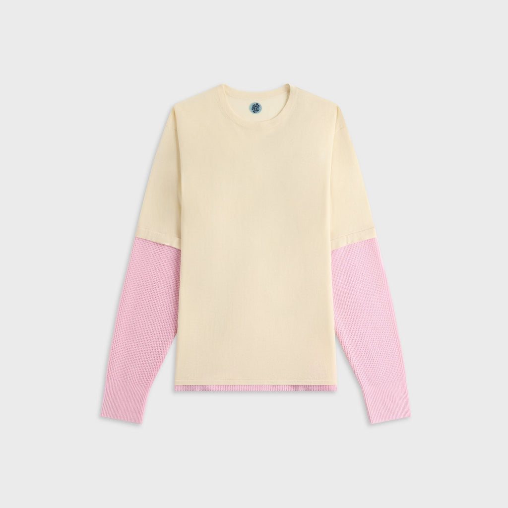 Adrian Cashmere Kai Double Layer Top - Cream / Pink