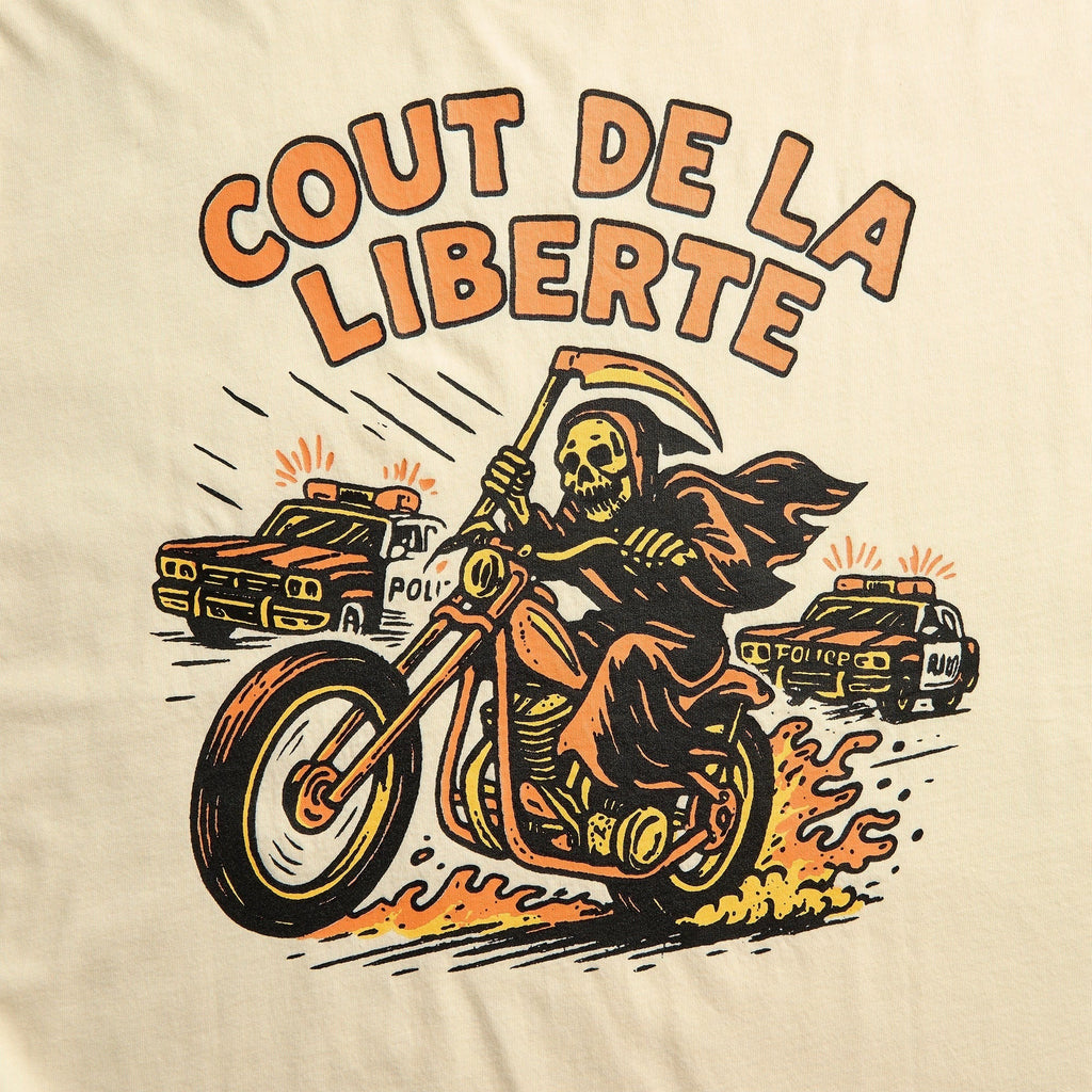 Coût De La Liberté Freddie CDLL Grimm Reaper Rides Again Short Sleeve Tee - Cream
