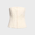 GUIZIO Eliane Lace Embellished Satin Corset Top - Ivory