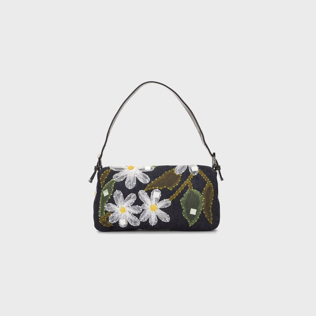 WGACA Fendi Embroidered Baguette - Navy