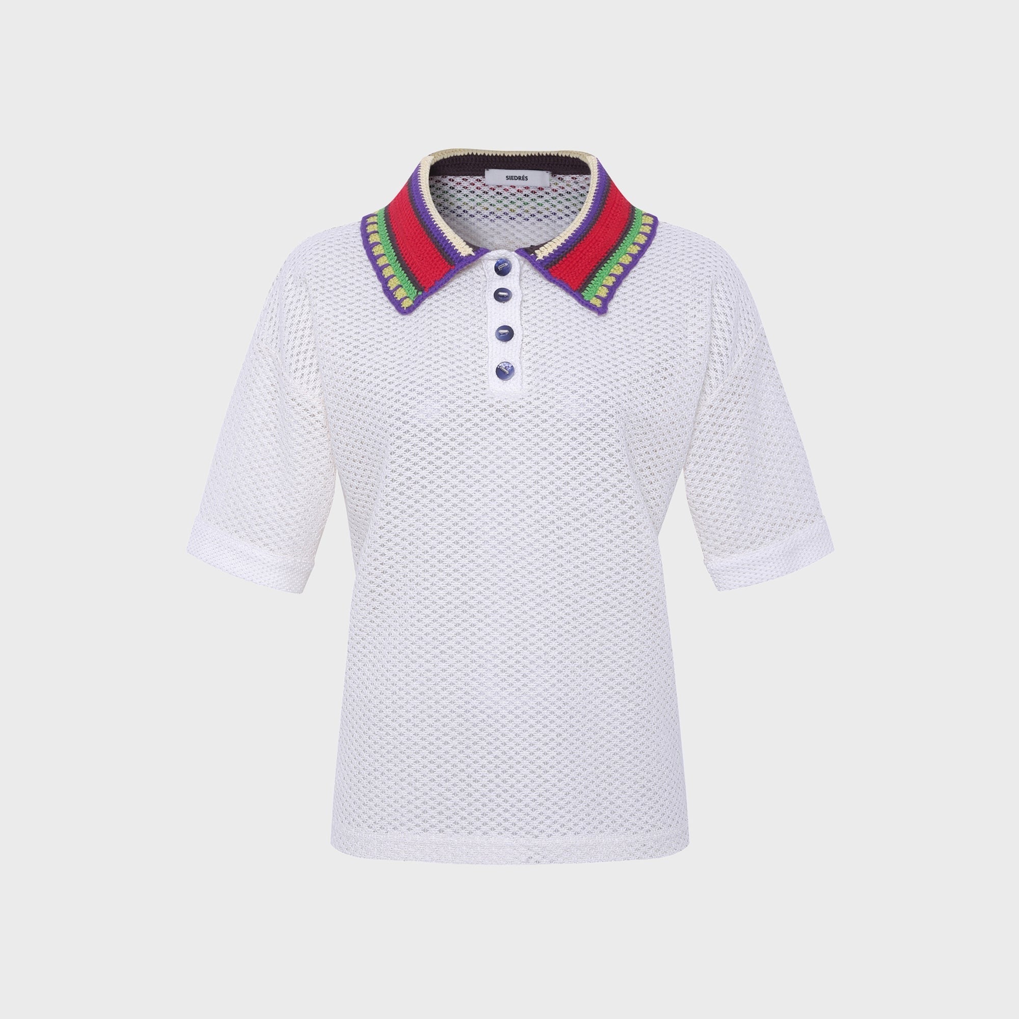 Siedres Leo Boxy Fit Short-Sleeve Polo - Ecru