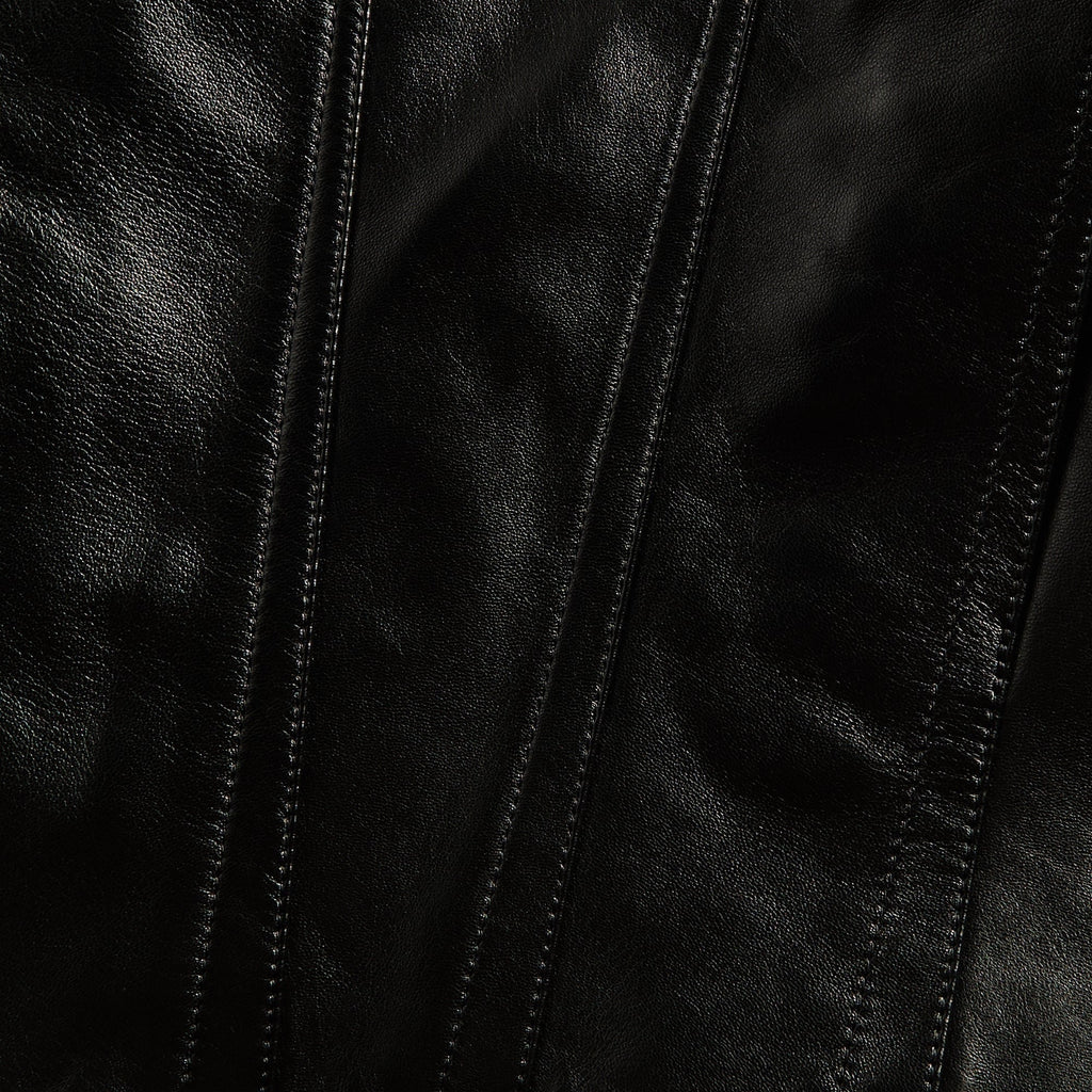 Kiko Kostadinov Lur Leather Jacket - Smokey Black