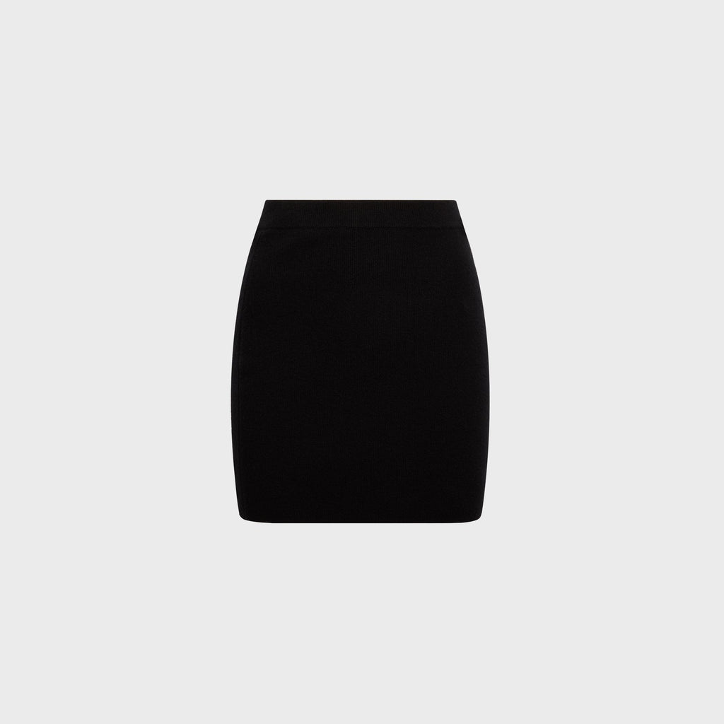 Alexander Wang Mini Skirt with Knit Logo Patch - Black