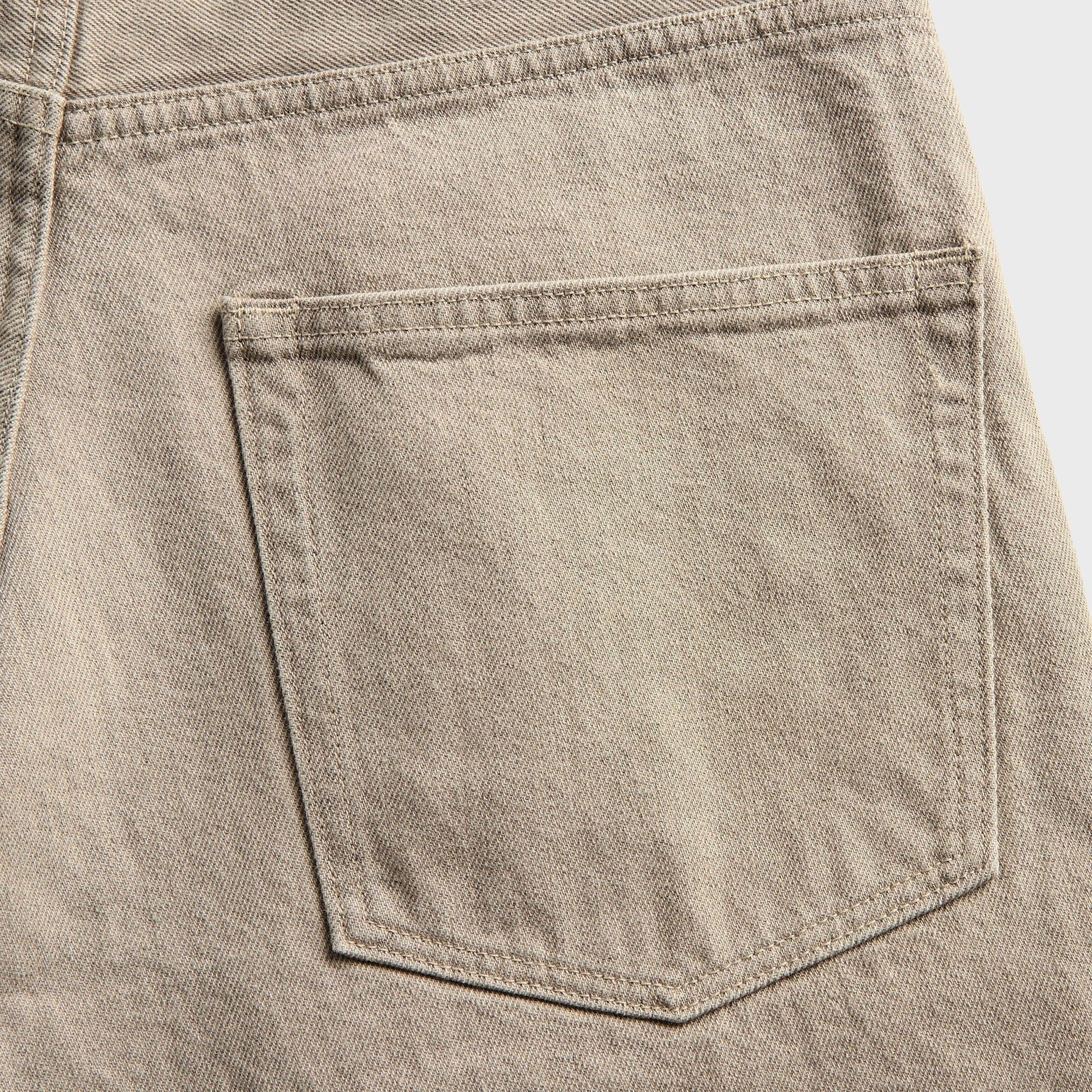 Auralee Wide Leg Twist Brown Cotton Jean - Light Gray