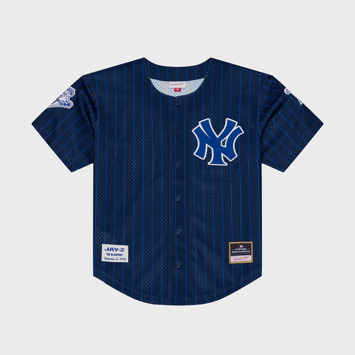 Mitchell & Ness x Jay-Z The Blueprint x New York Yankees Mesh Baseball Jersey -Navy
