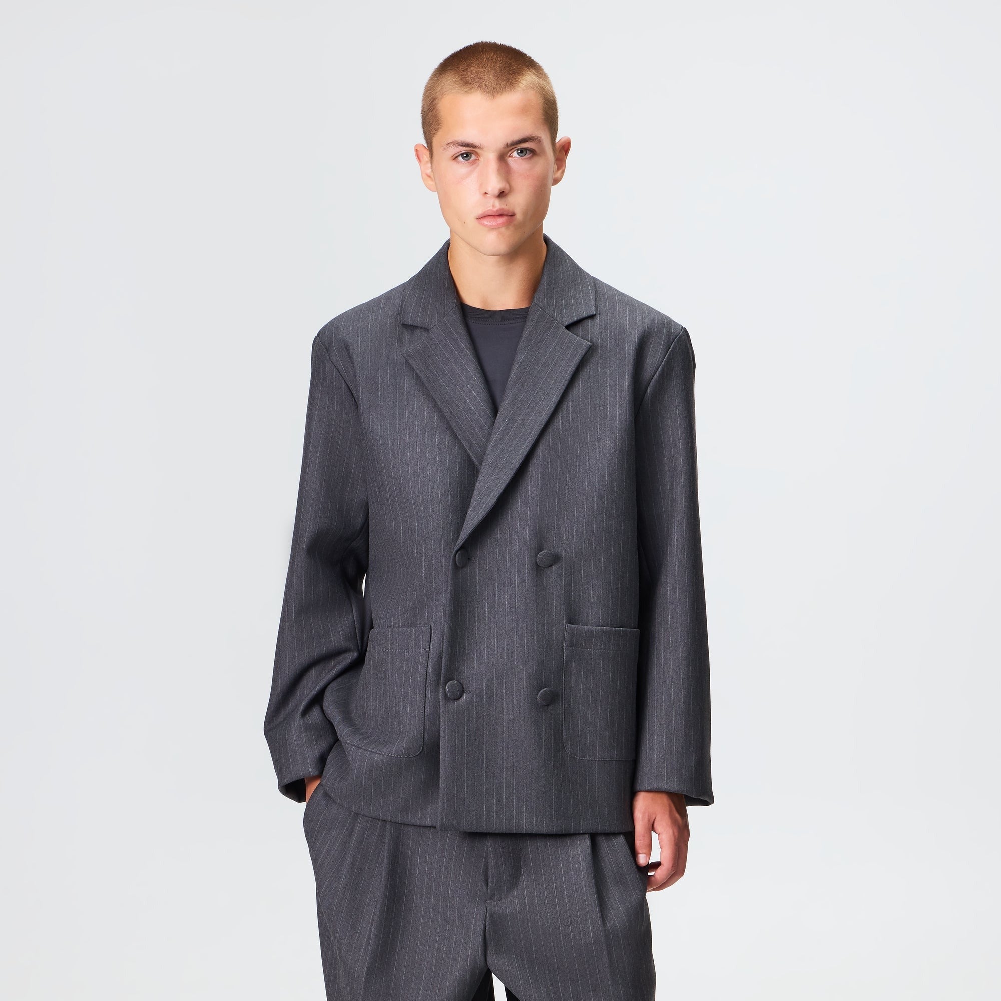 Kith Double Weave Raya Blazer - Dark Heather Grey