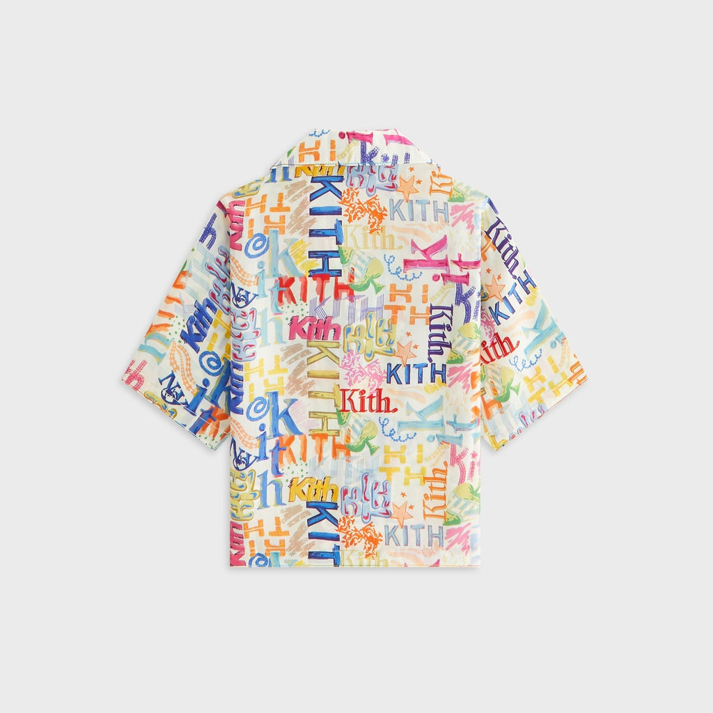 Kith Kids Thompson Camp Sketched Monogram Shirt - Silk