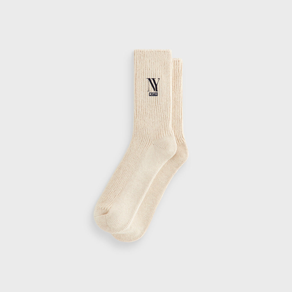 Kith NY Cotton Slouchy Crew Socks - Heather Oatmeal