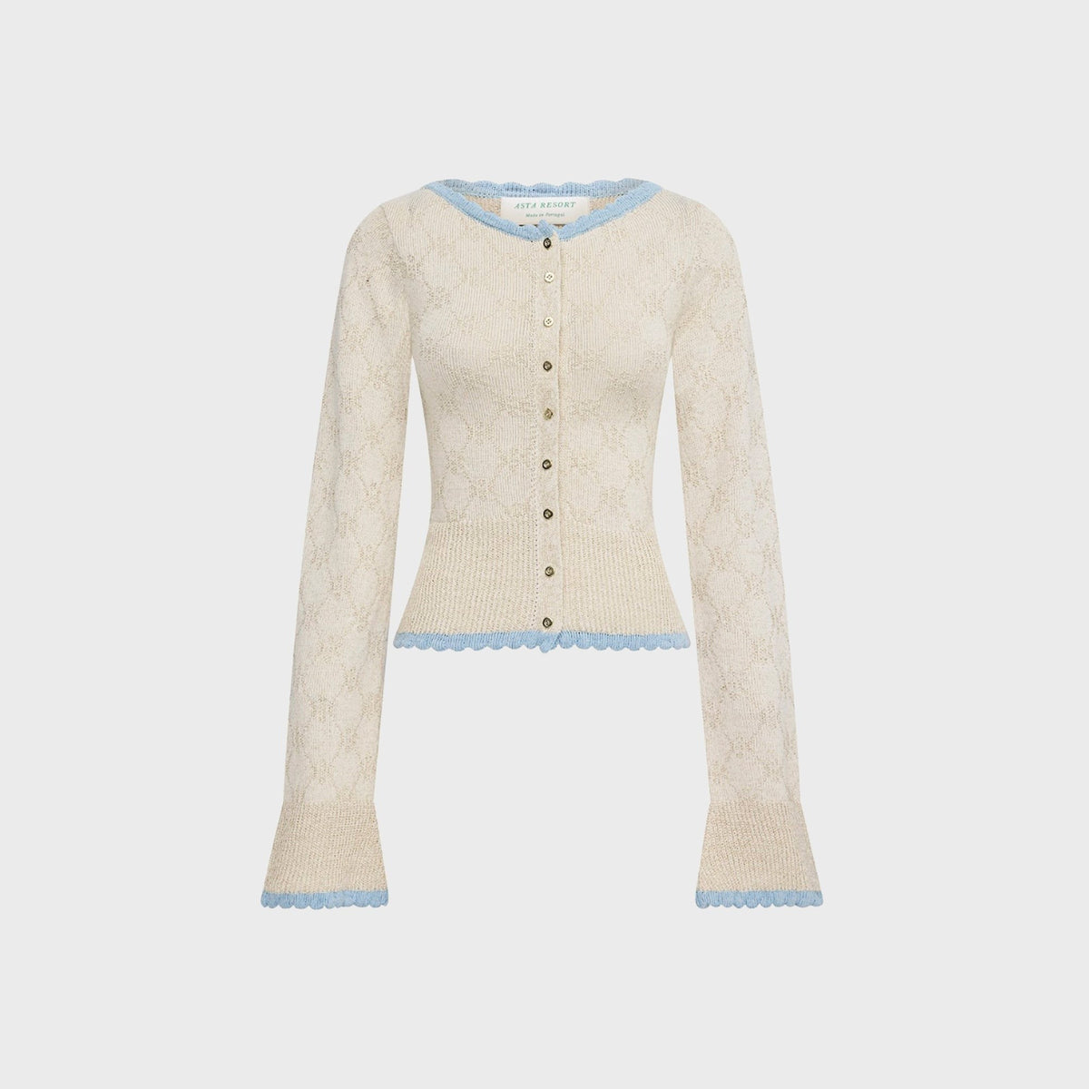 Asta Resort Franca Long Sleeve Cardigan - Oyster / Sea Mist