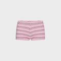 Frankies Bikinis Paulina Cotton Ribbed Short - Pink Stripe