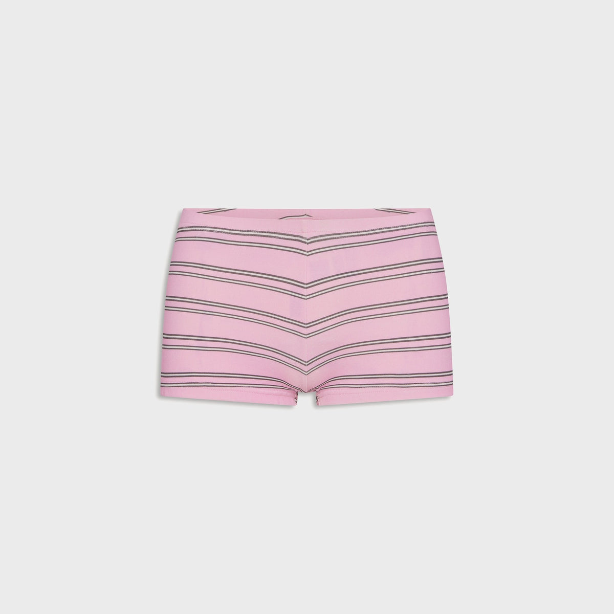 Frankies Bikinis Paulina Cotton Ribbed Short - Pink Stripe