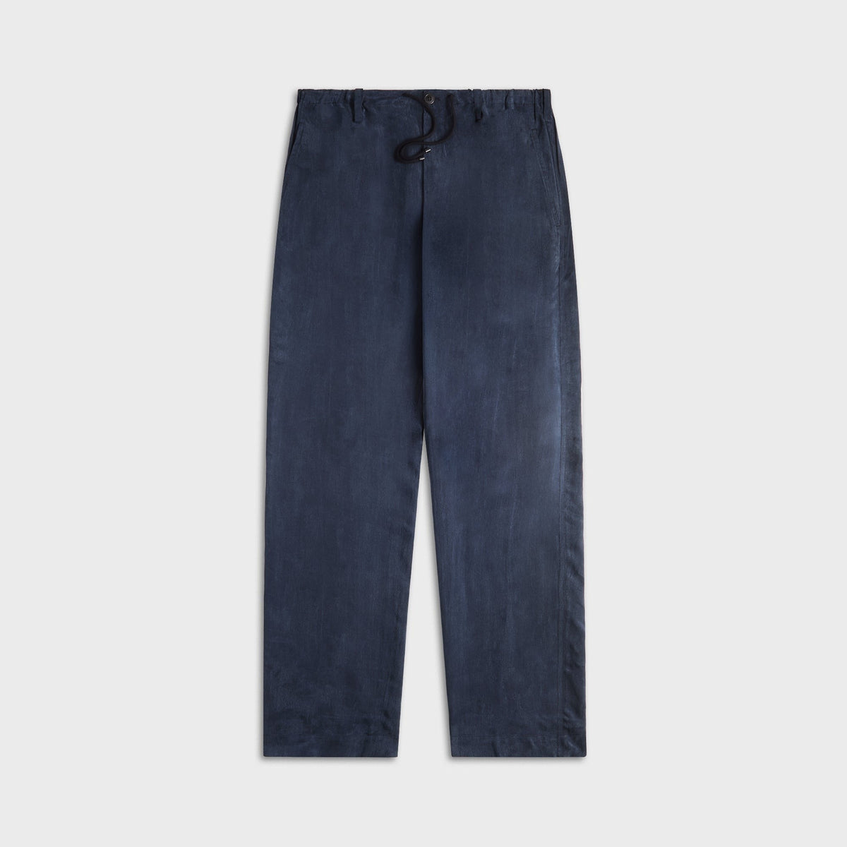 Dries Van Noten Sand Washed Cupro Pant - Navy