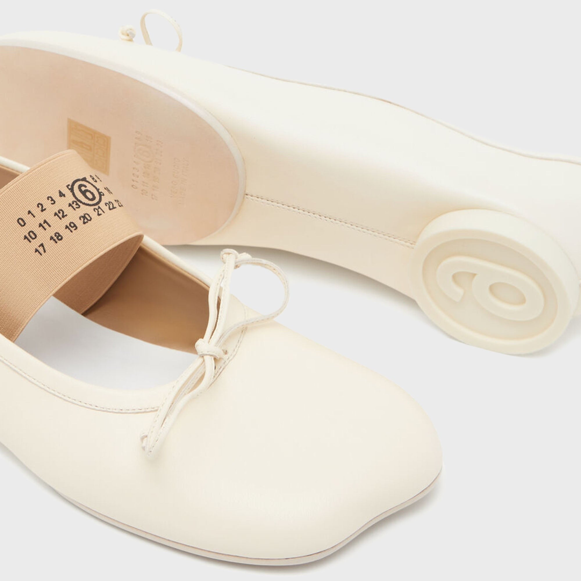 MM6 Maison Margiela Anatomic Numeric Ballerina - Alabaster