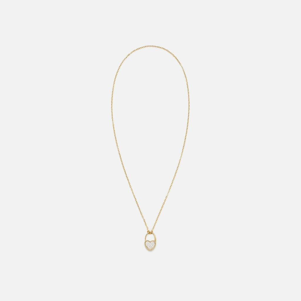 Yvonne Leon Collier Cadenas Coeur Diamants PM - Yellow Gold