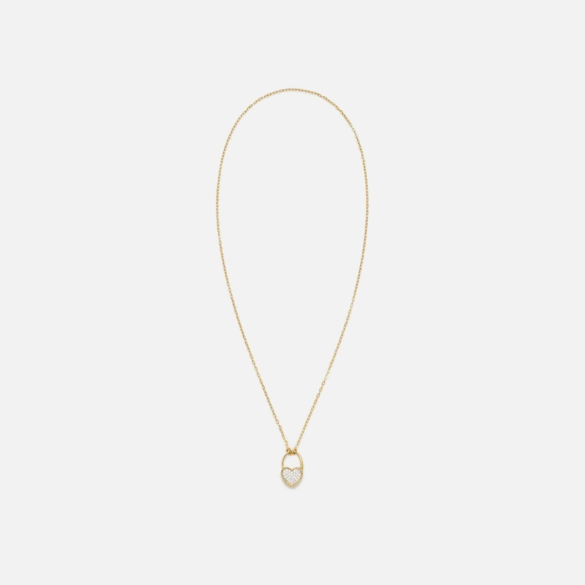 Yvonne Leon Collier Cadenas Coeur Diamants PM - Yellow Gold