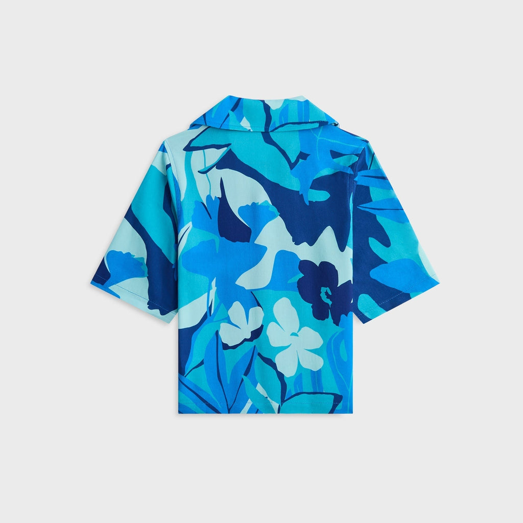 Kith Kids Abstract Tropical Thompson Camp Shirt - Turquoise