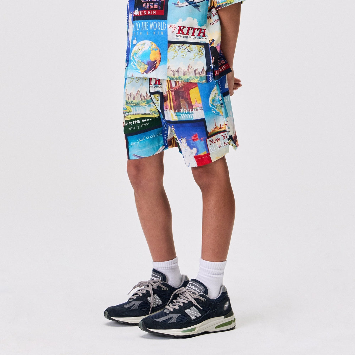 Kith Kids World Travel Printed Thompson Camp Short - Nocturnal
