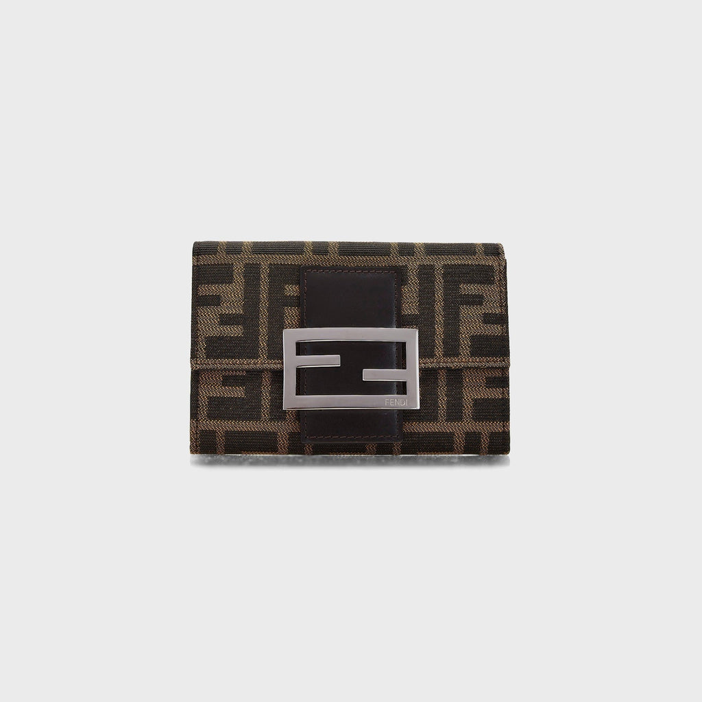 WGACA Fendi Zucca Compact Wallet - Brown