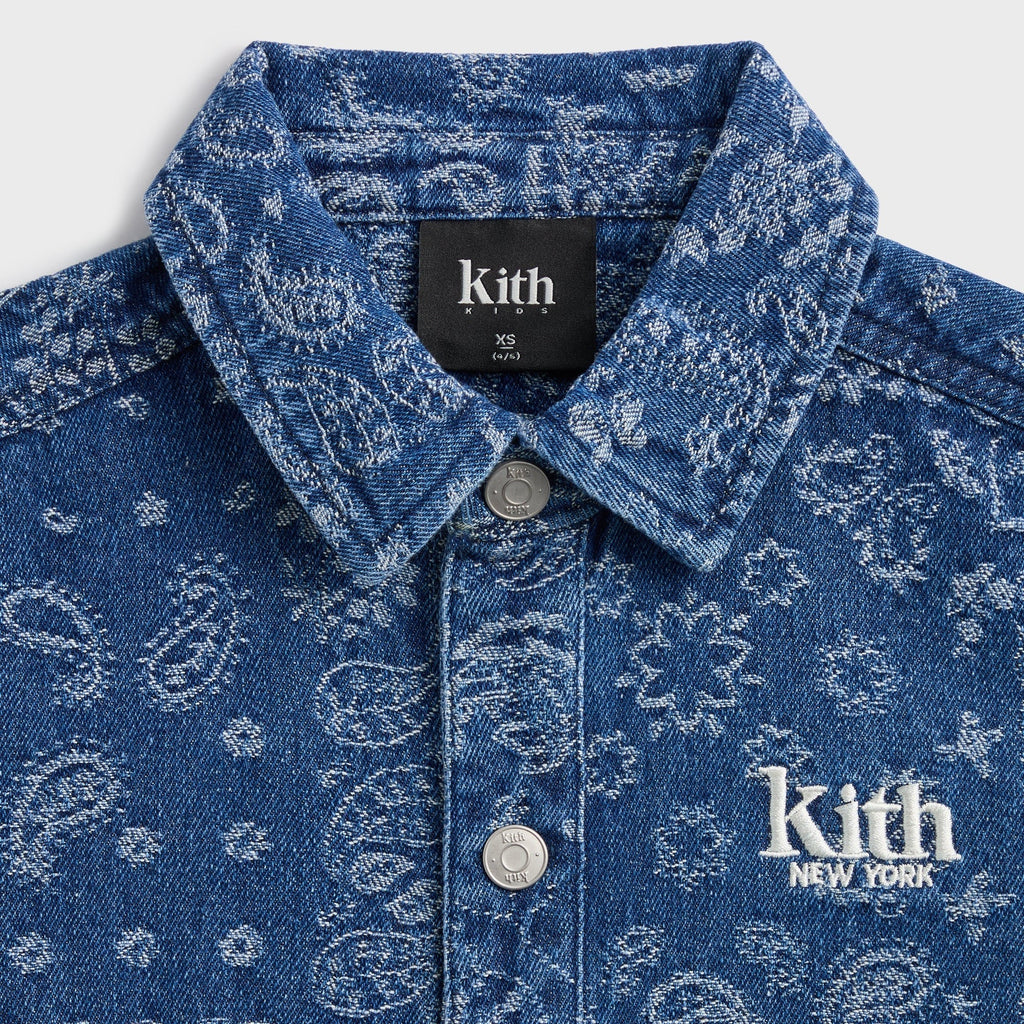 Kith Kids Paisley Ginza Shirt - Medium Indigo