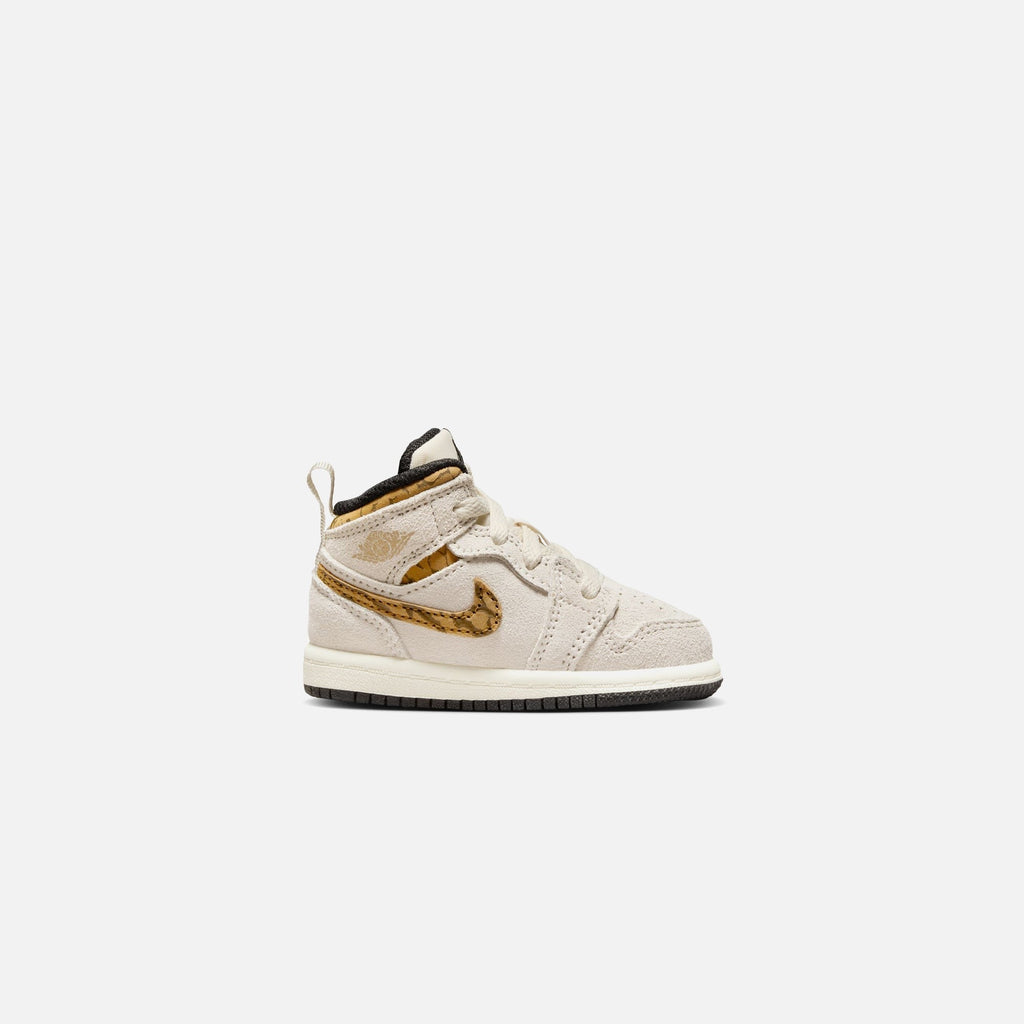 Nike TD Air Jordan 1 Mid SE - Light Orewood Brown / Metallic Gold / White / Light British Tan