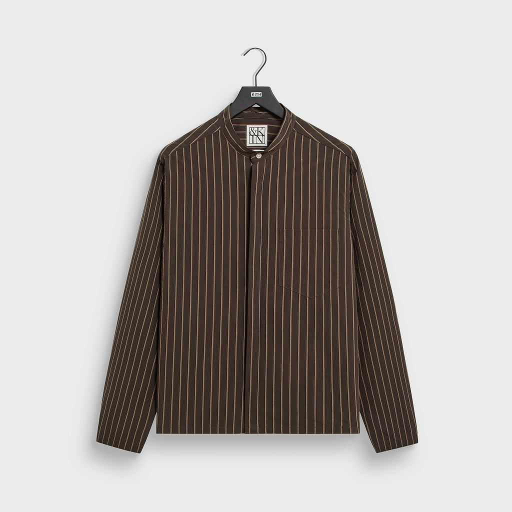 &Kin Striped Poplin Nico Shirt - Derby