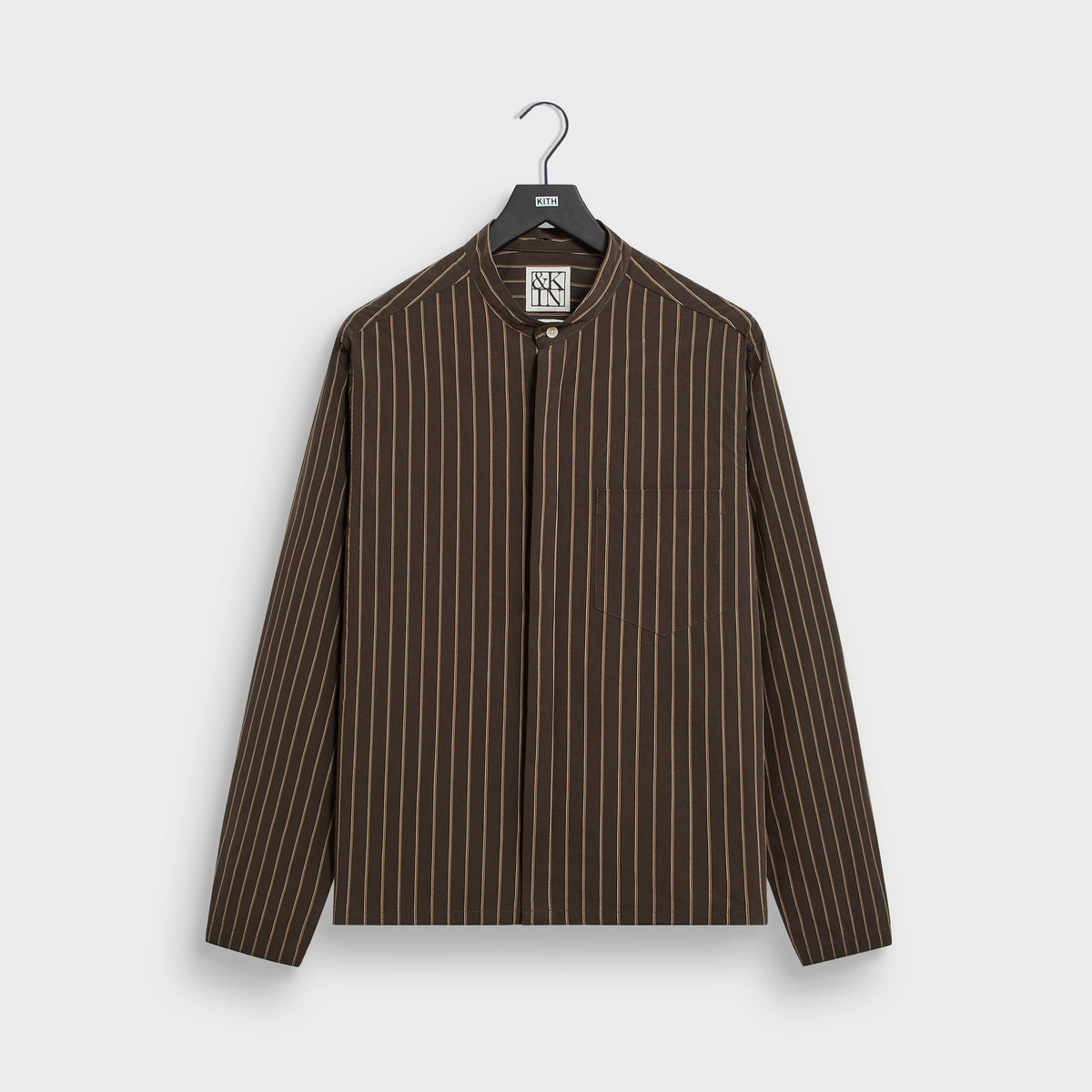 &Kin Striped Poplin Nico Shirt - Derby