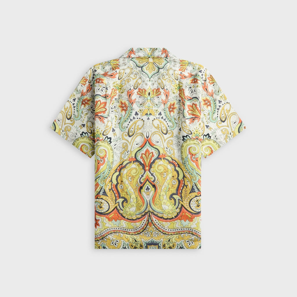 Orlebar Brown Maitan Relaxed Fit Linen Fairground Shirt - Multi / Vermillion