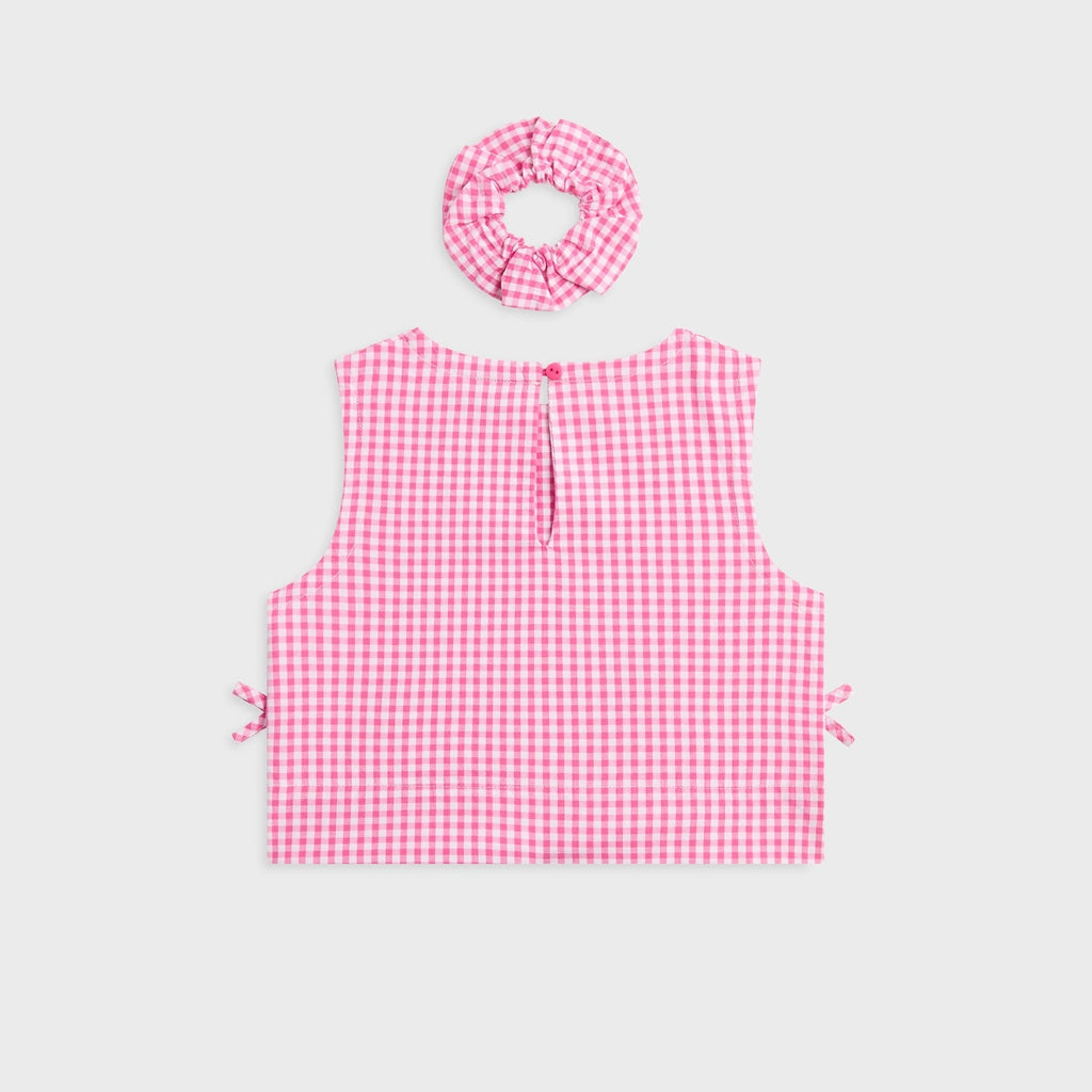Kith Kids Gingham Cropped Tie Tank - Electra