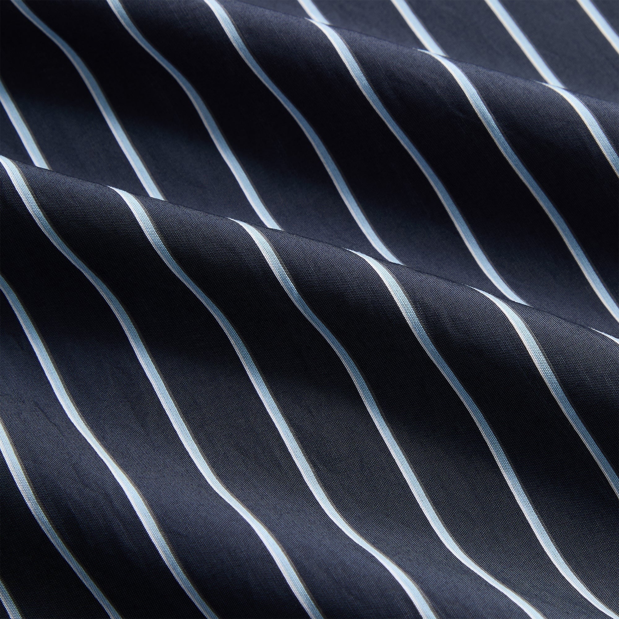 Kith Striped Poplin Long Sleeve Thompson Zip Front Shirt - Blend