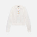 Ganni Mohair Lace Polo - White
