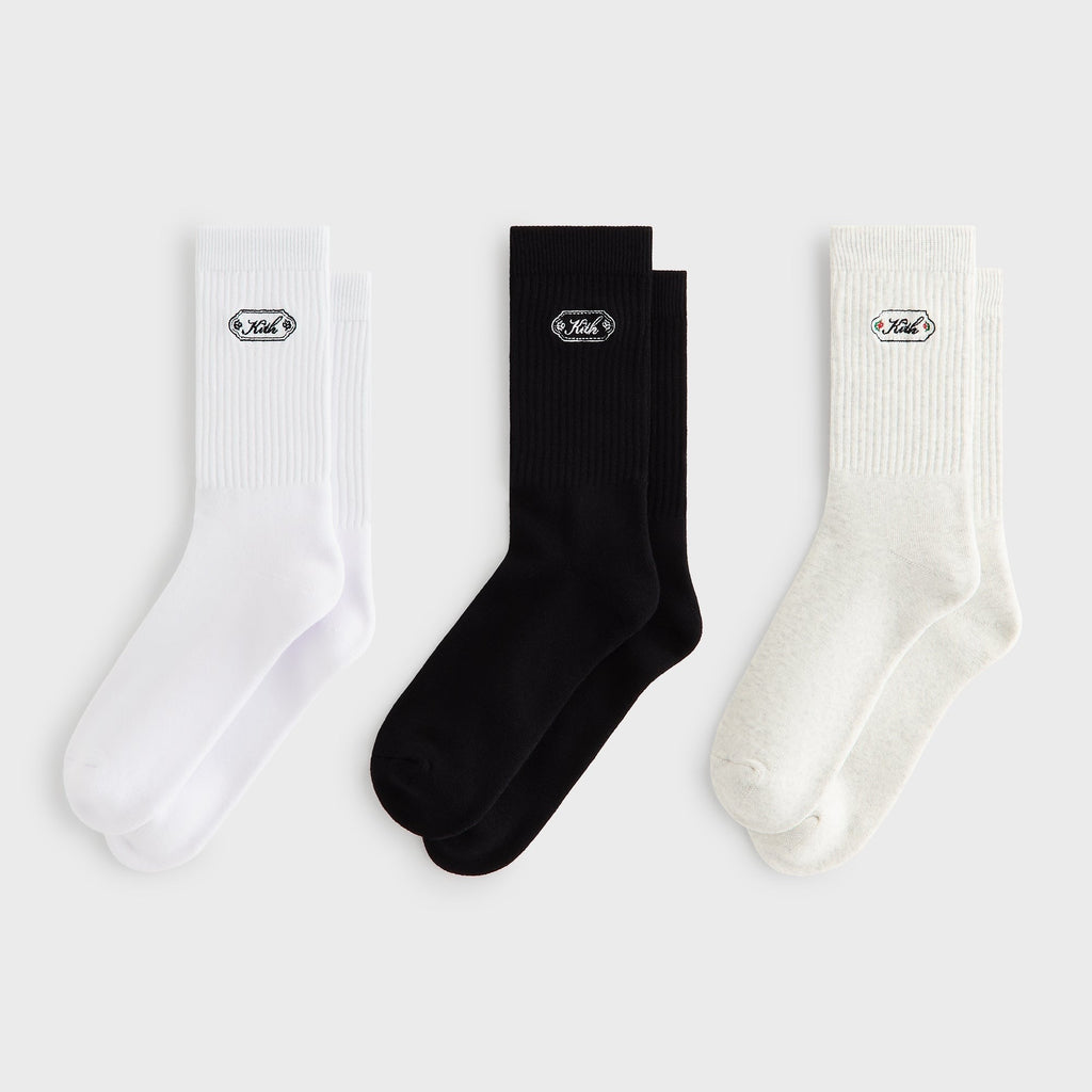 Kith 3-Pack Script Plaque Crew Socks - Multi