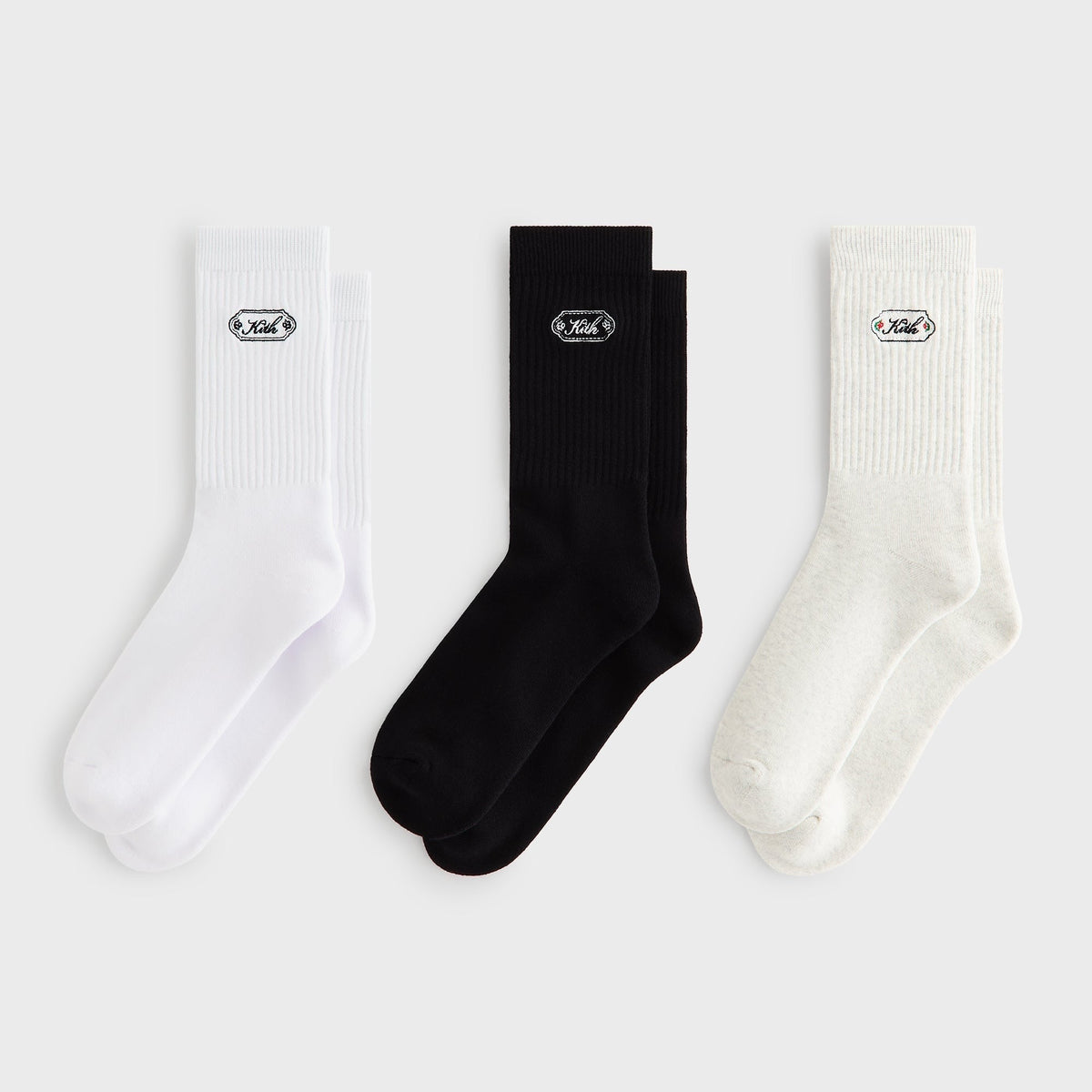 Kith 3-Pack Script Plaque Crew Socks - Multi