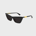 Bottega Veneta Snap Cat-Eye Sunglasses - Black / Grey