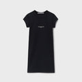 Alexander Wang Logo Fitted Short Sleeve Mini Dress - Black