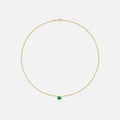 Isa Grutman Emerald Bezel Necklace - Yellow Gold